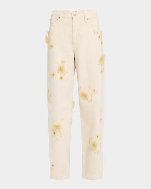 Embellished Low-Slung Barrel Jeans
